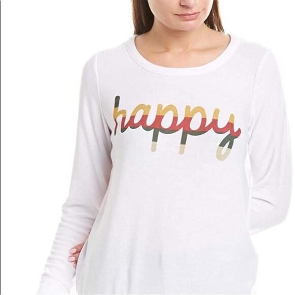 Chaser Happy cozy long sleeve shirt white size large pullover - Picture 1 of 8